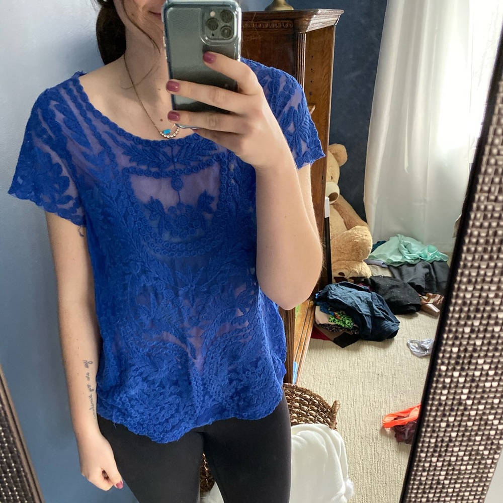 Blue Lace Top